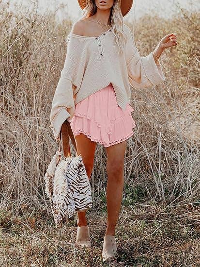 Women's High-Waist Layered Cake Skirt – Summer Casual Mini Skirt: Pink / S-XL