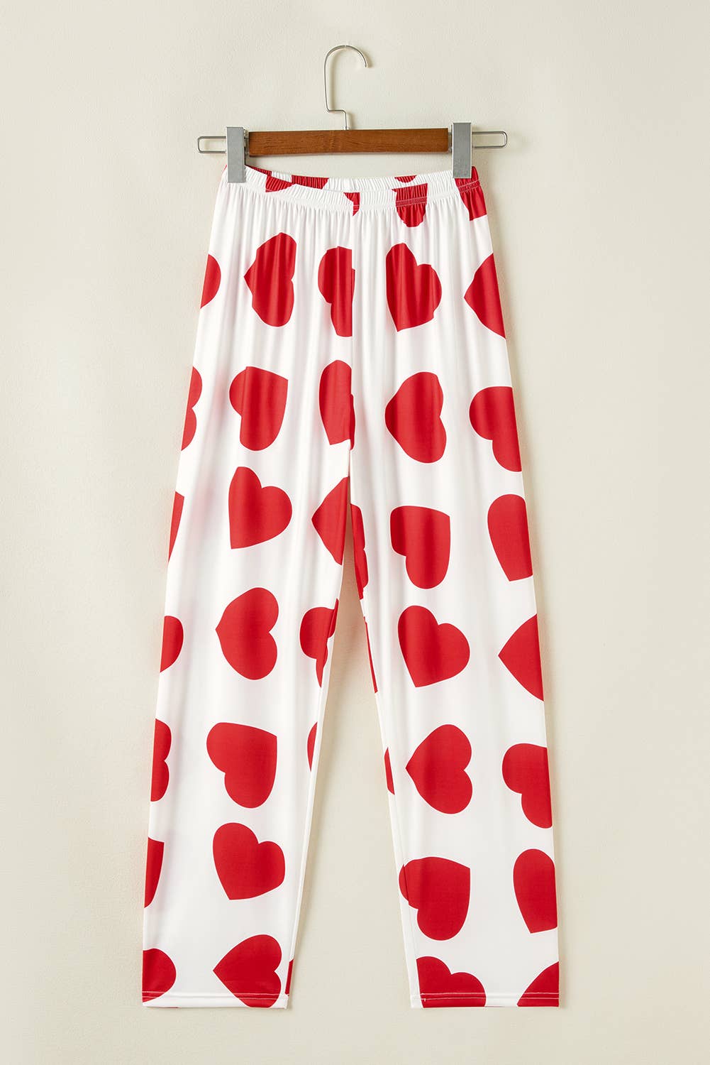 Heart Print Lounge Pants: Pink / S-2XL