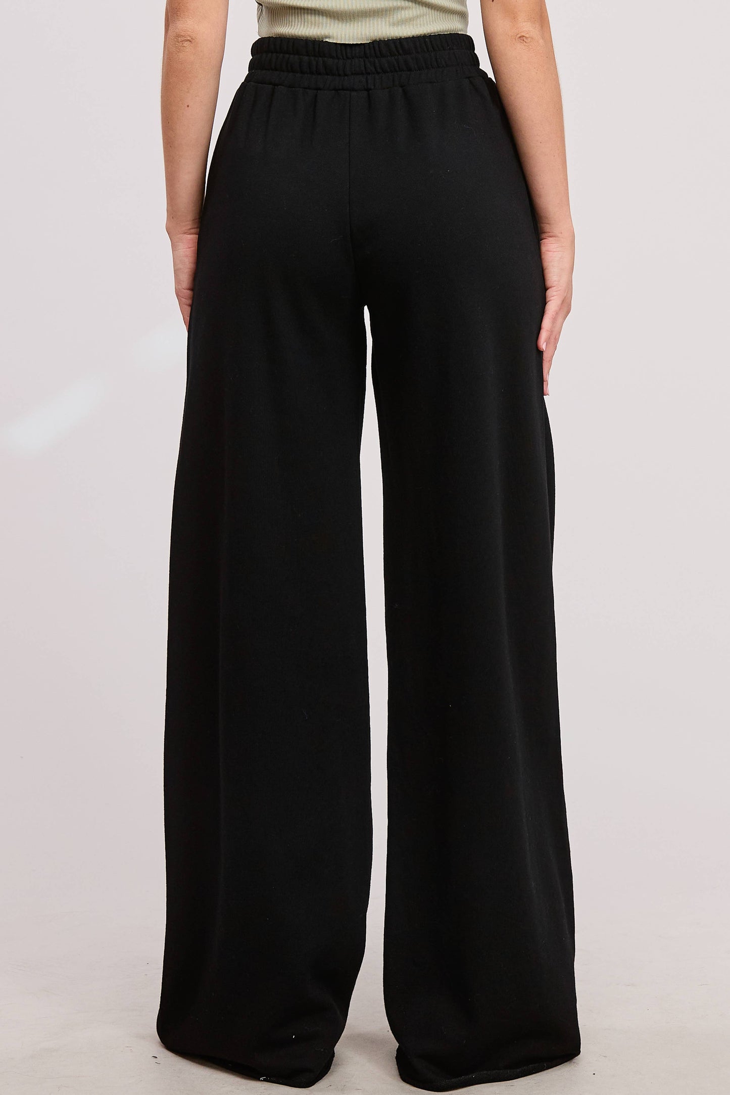 Wide Leg Cotton Jogger Sweatpants: Heather Grey / S-L