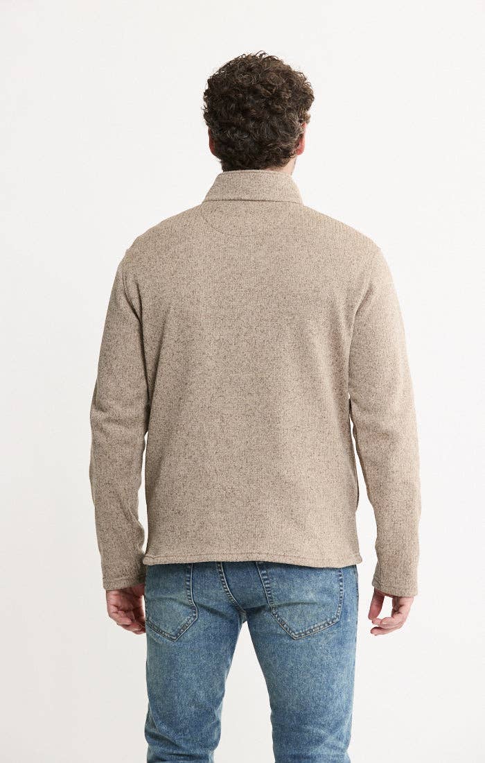 Stretch Sweater Fleece Quarter Zip Pullover: GREY FLEECE / M-XL