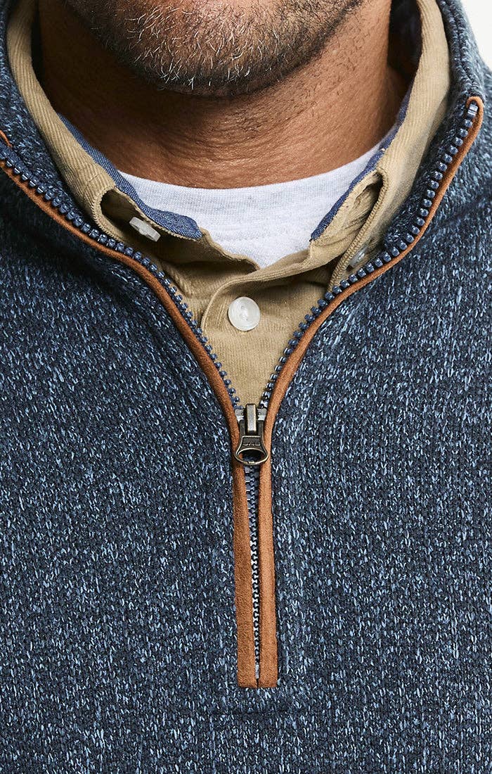 Stretch Sweater Fleece Quarter Zip Pullover: GREY FLEECE / M-XL