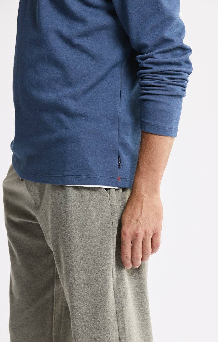 Cotton Modal Blend Quarter Zip Pullover: INDIGO / XL-2XL