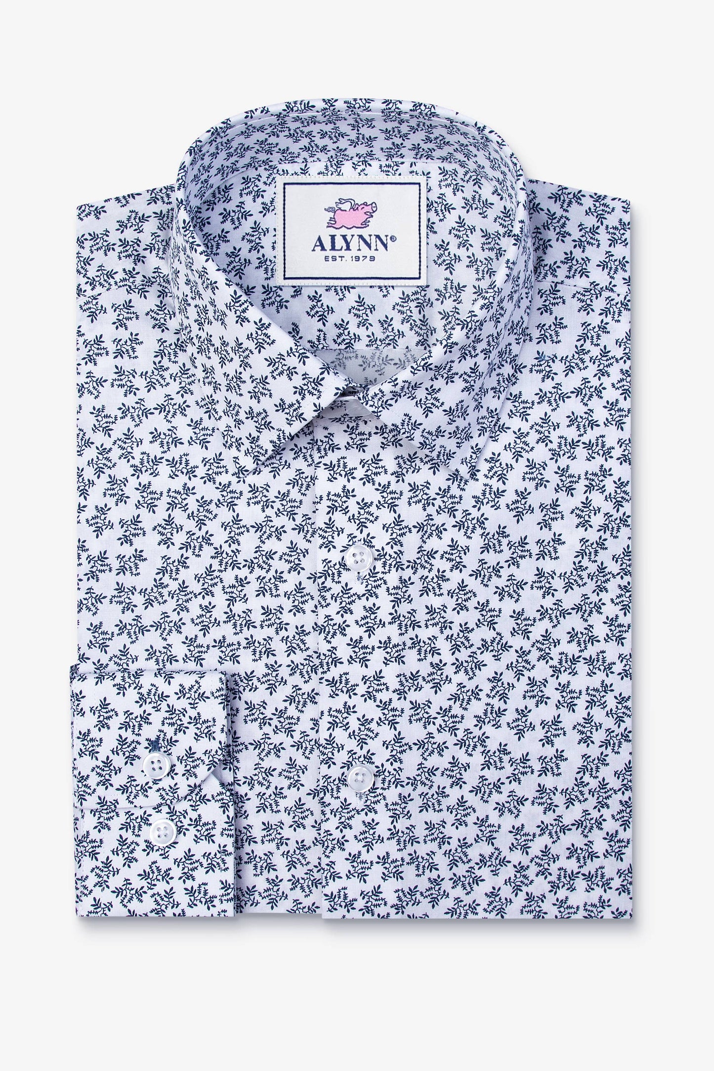 Brooks Floral Untuckable Slim Fit Dress Shirt by Alynn: S-2XL
