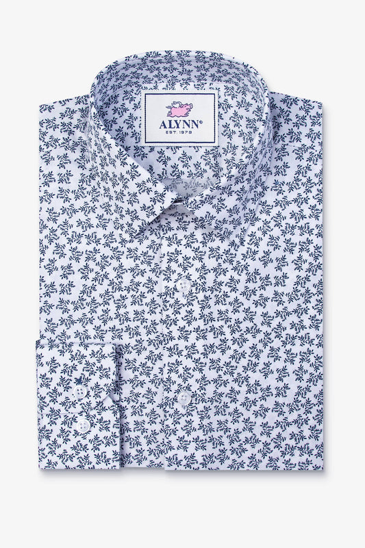 Brooks Floral Untuckable Slim Fit Dress Shirt by Alynn: S-2XL