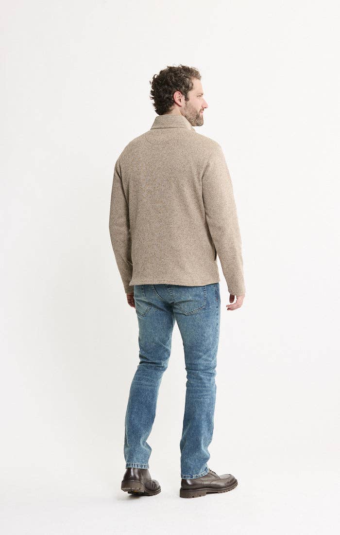 Stretch Sweater Fleece Quarter Zip Pullover: GREY FLEECE / M-XL