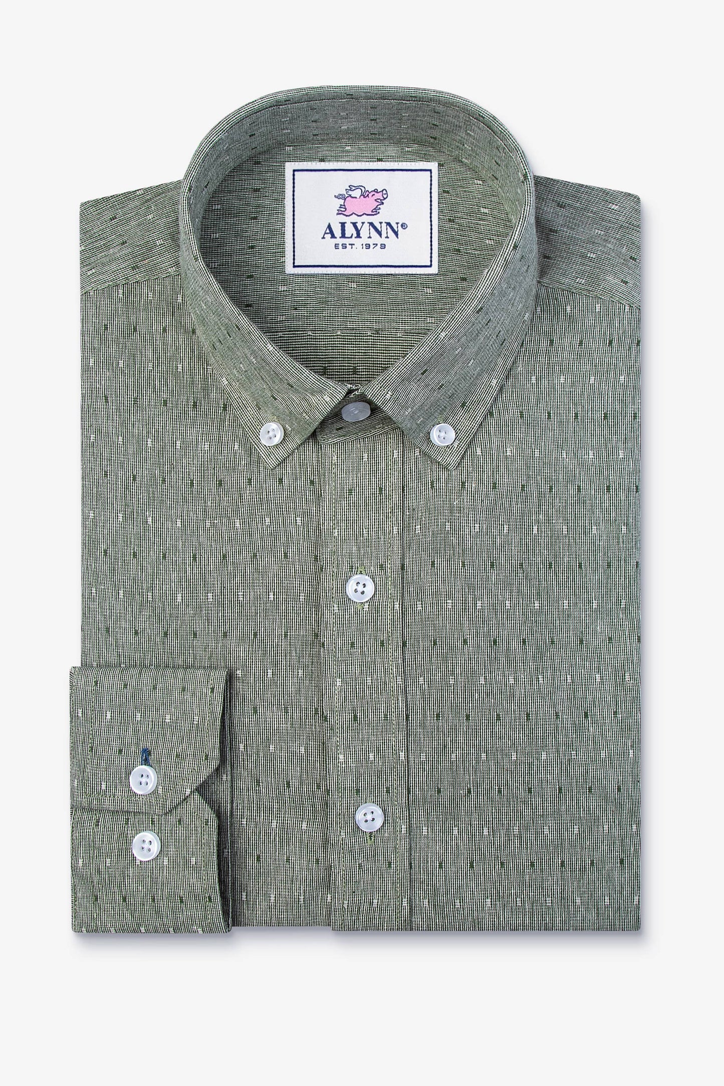 Mason Casual Untuckable Casual Fit Dress Shirt Green - Alynn: S-XXL