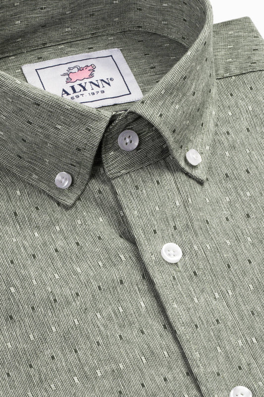 Mason Casual Untuckable Casual Fit Dress Shirt Green - Alynn: S-XXL