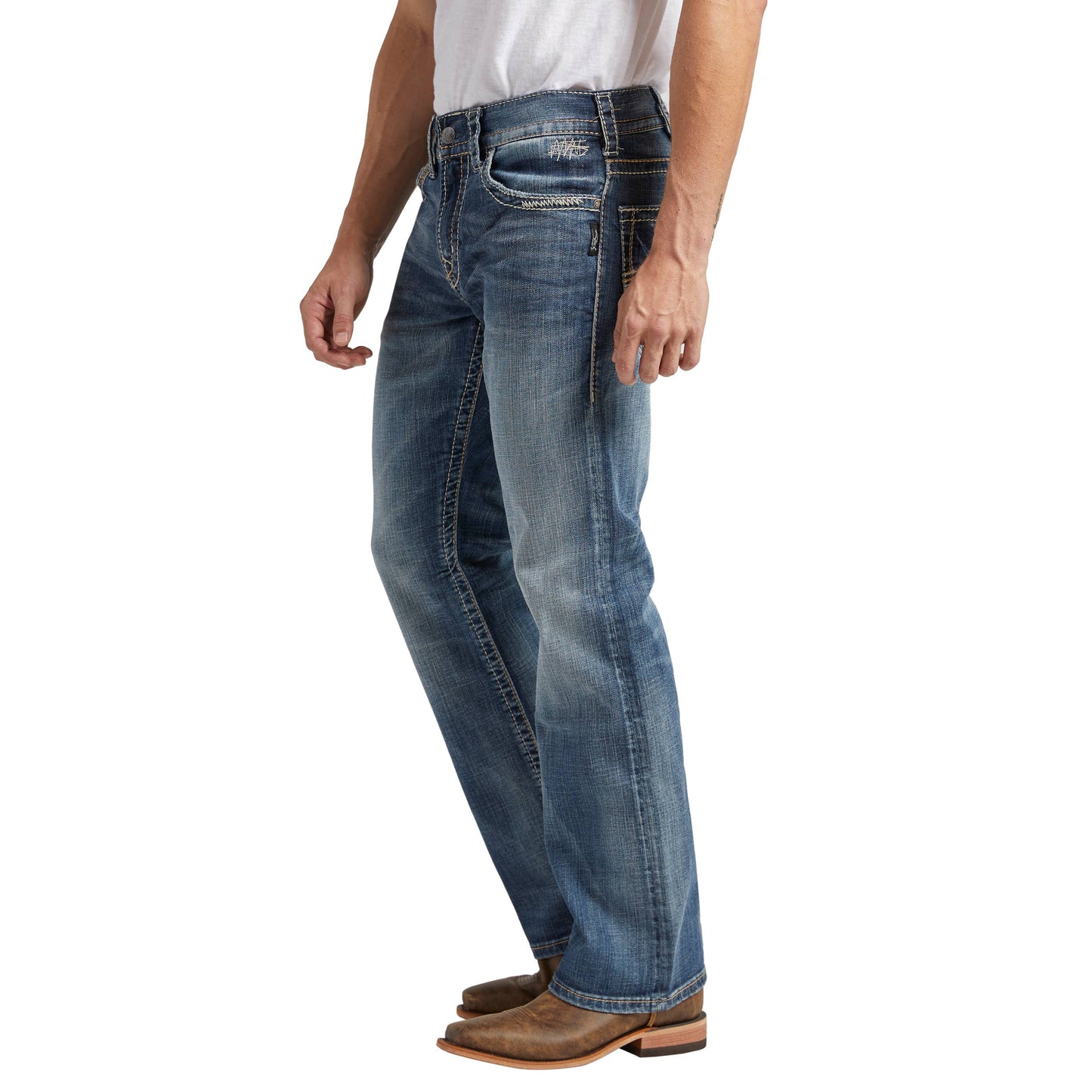 Silver Jeans Co. Men's Zac Relaxed Fit Straight Jeans LD191: Indigo