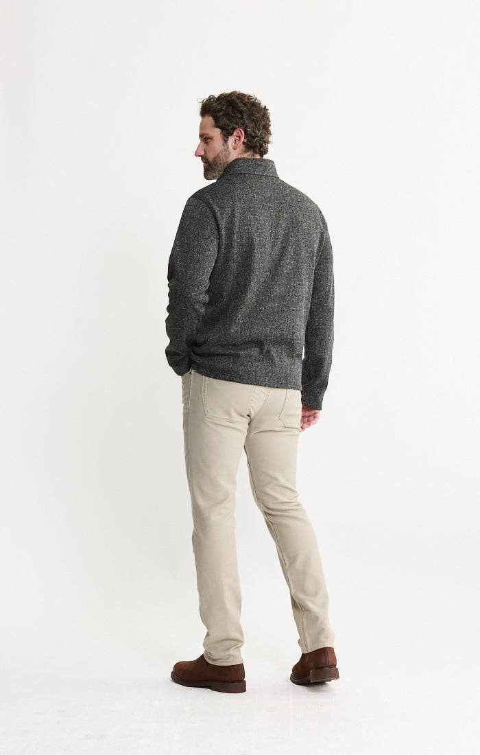Stretch Sweater Fleece Quarter Zip Pullover: GREY FLEECE / M-XL