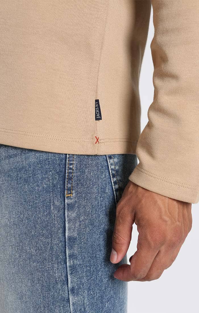 Cotton Modal Blend Quarter Zip Pullover: INDIGO / XL-2XL