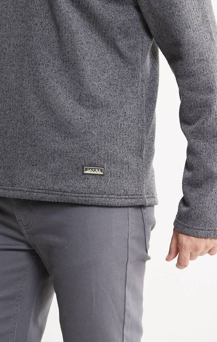 Stretch Sweater Fleece Quarter Zip Pullover: GREY FLEECE / M-XL