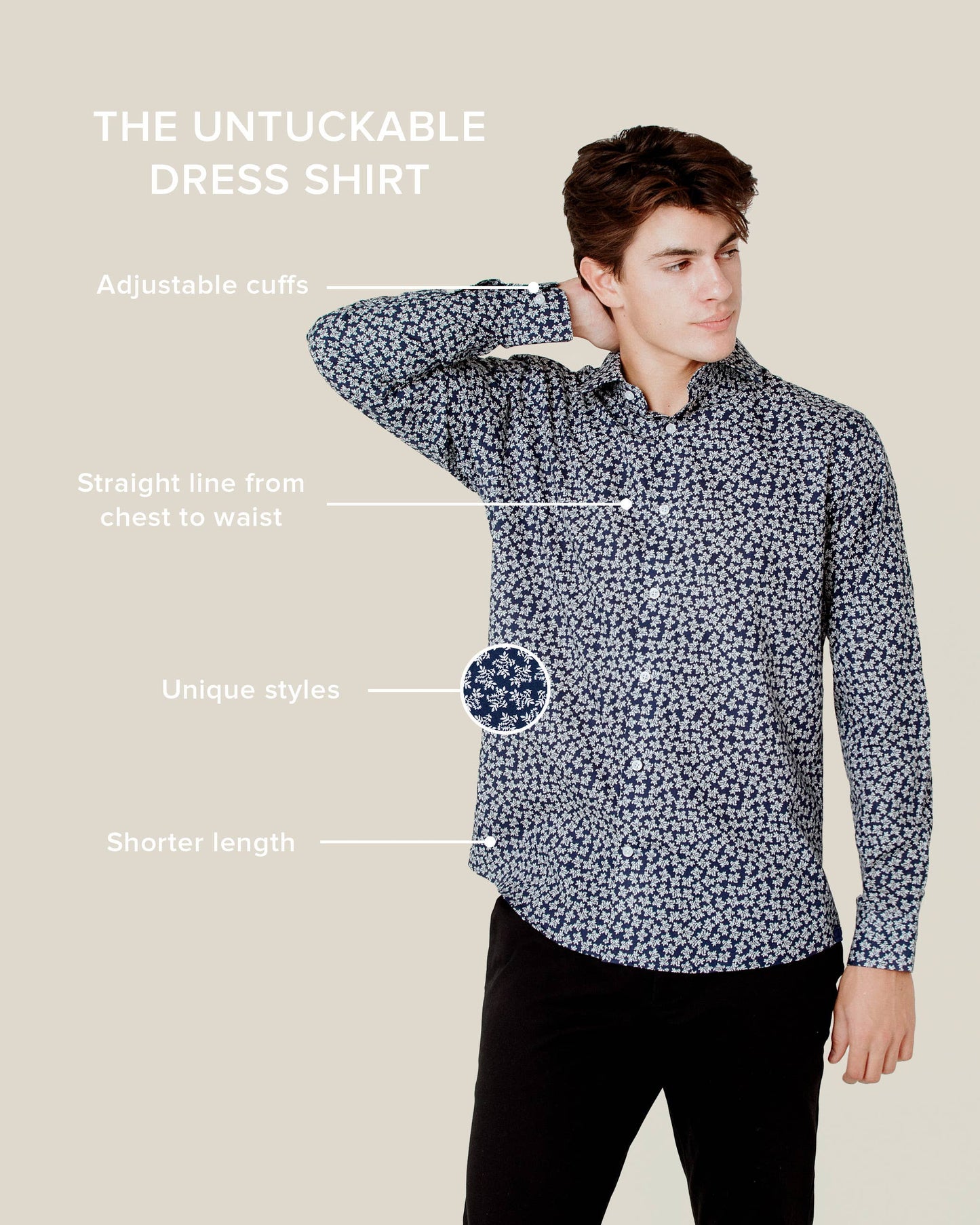 Liam Denim lte Blue Untuckable slim Fit Dress Shirt by Alynn: S-XXL