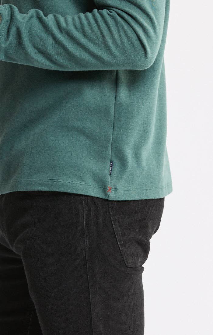 Cotton Modal Blend Quarter Zip Pullover: INDIGO / XL-2XL