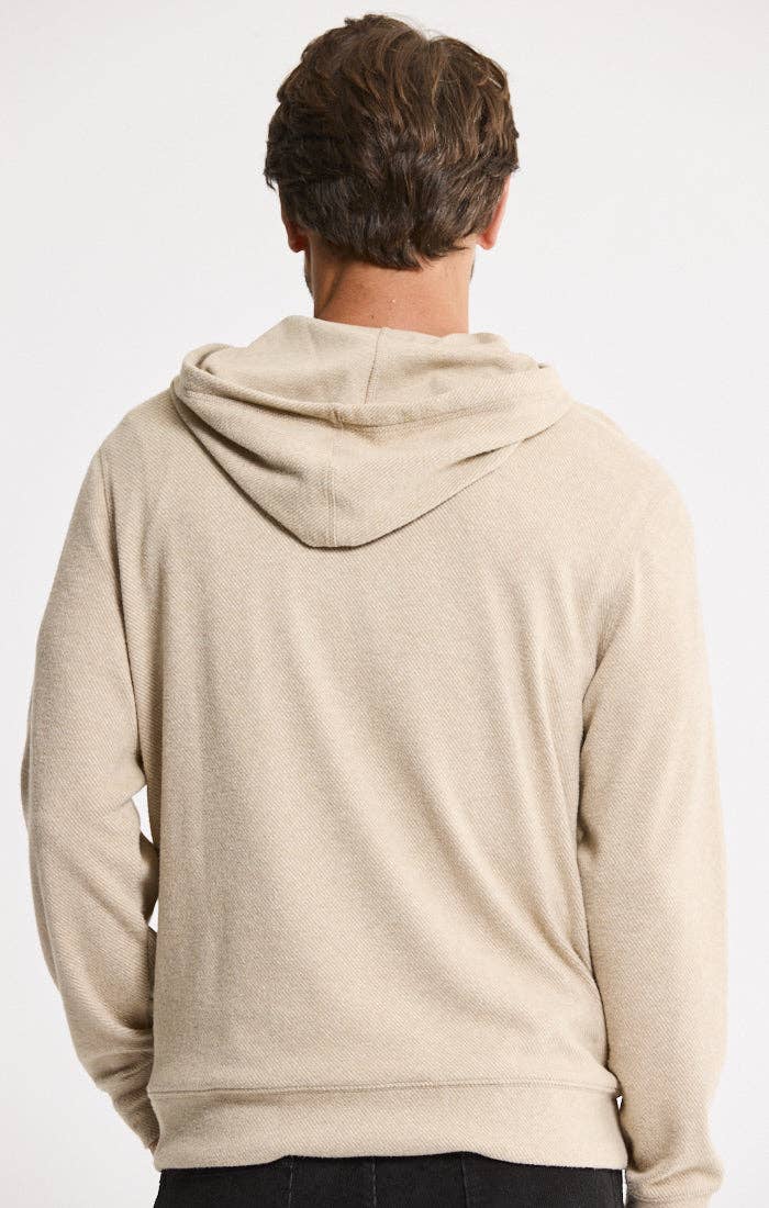 Knit Flannel Pullover Hoodie: IVORY / S-XL