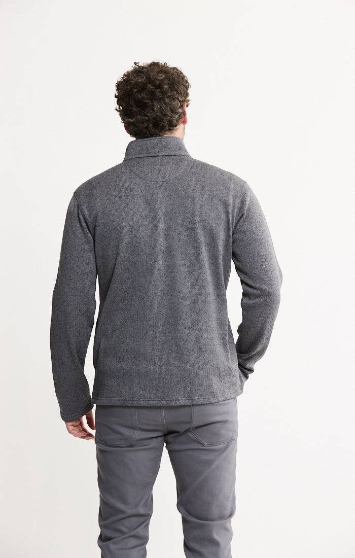 Stretch Sweater Fleece Quarter Zip Pullover: GREY FLEECE / M-XL