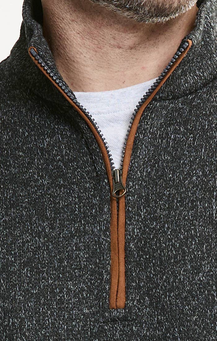 Stretch Sweater Fleece Quarter Zip Pullover: GREY FLEECE / M-XL