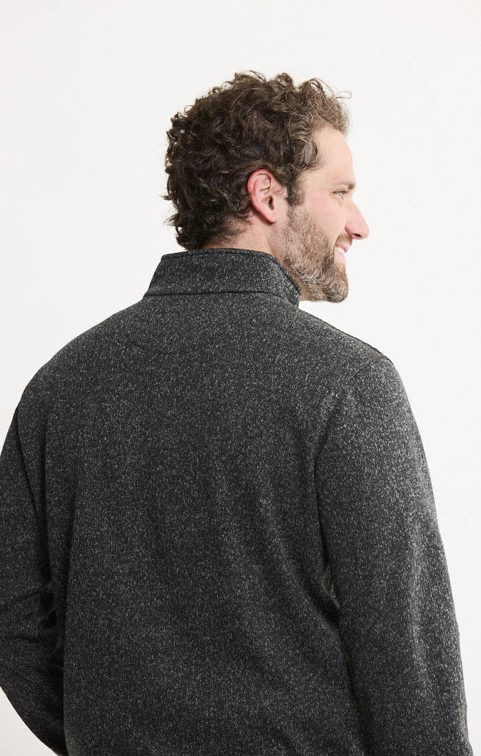 Stretch Sweater Fleece Quarter Zip Pullover: GREY FLEECE / M-XL