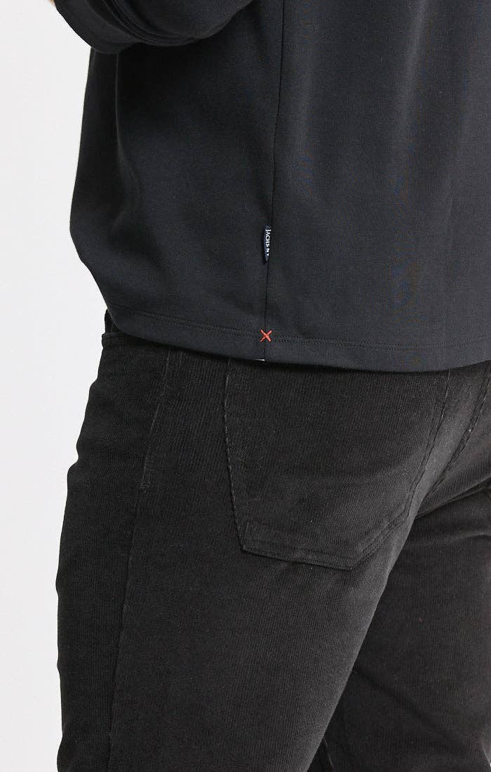 Cotton Modal Blend Quarter Zip Pullover: INDIGO / XL-2XL