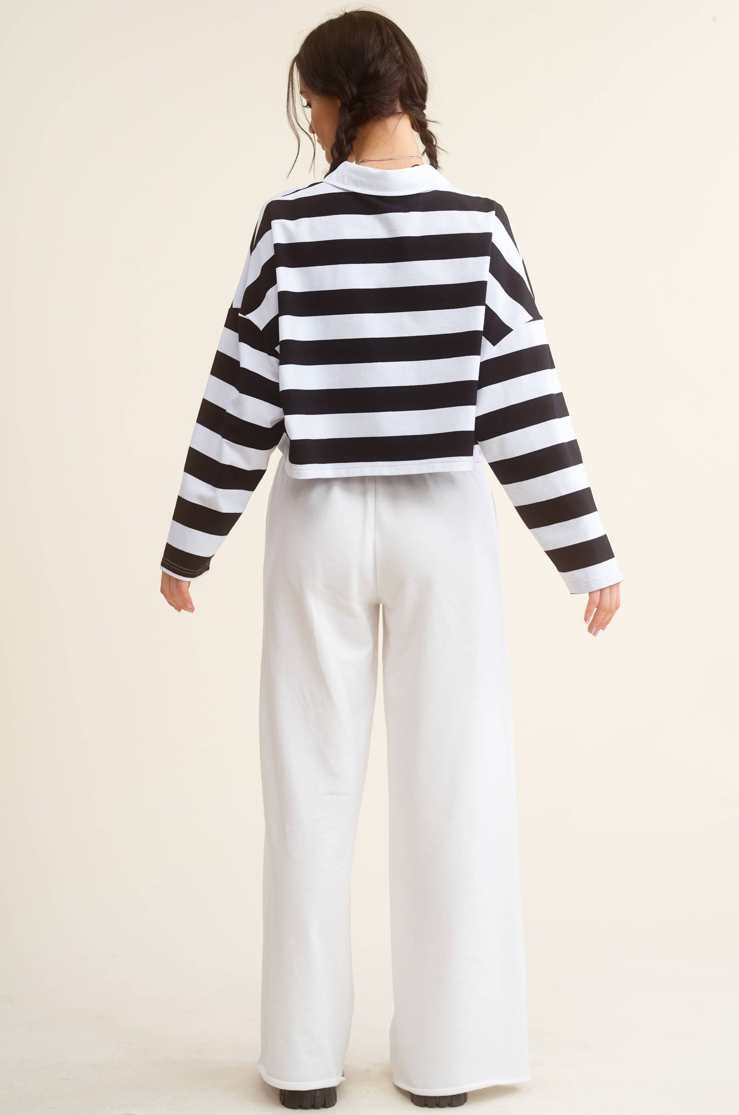 Wide Leg Cotton Jogger Sweatpants: Heather Grey / S-L