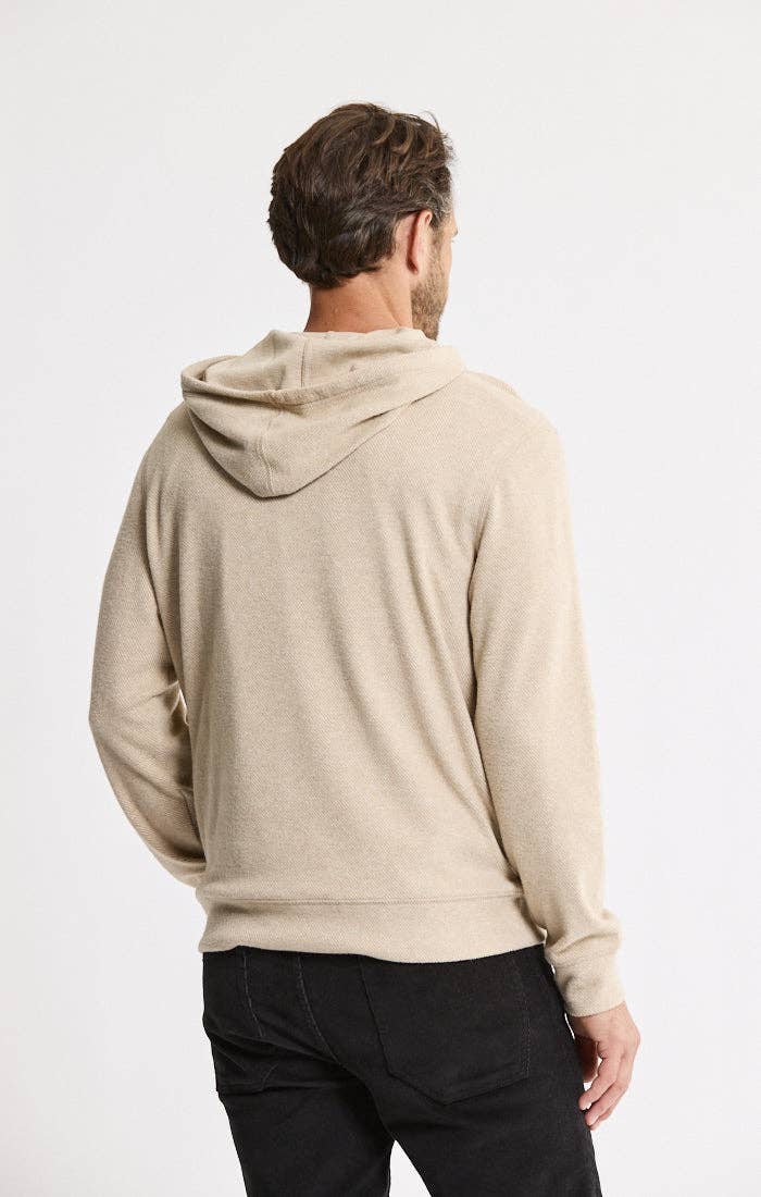 Knit Flannel Pullover Hoodie: IVORY / S-XL