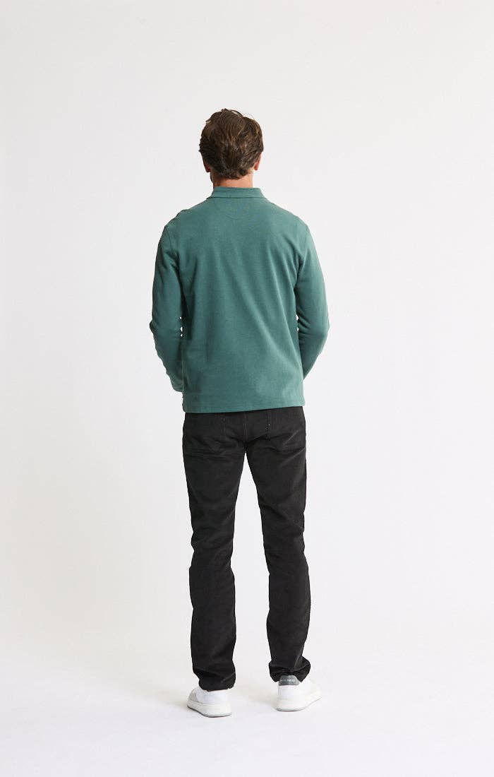Cotton Modal Blend Quarter Zip Pullover: INDIGO / XL-2XL