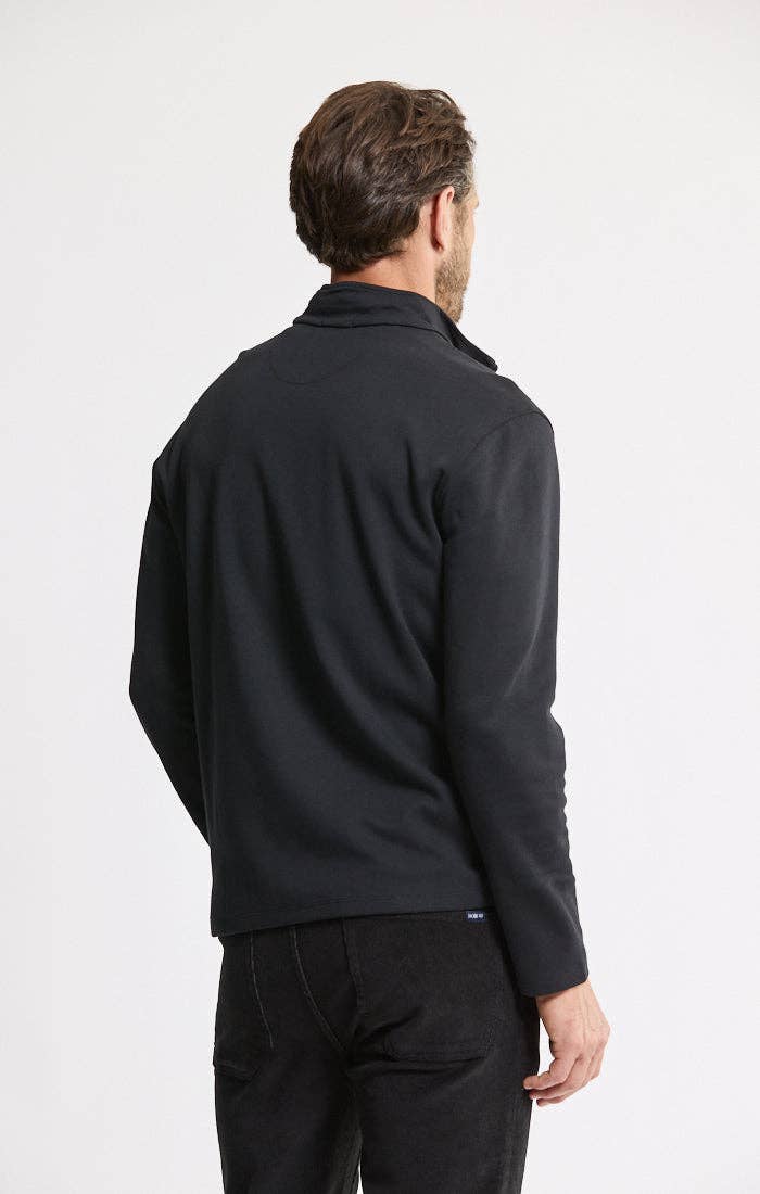 Cotton Modal Blend Quarter Zip Pullover: INDIGO / XL-2XL