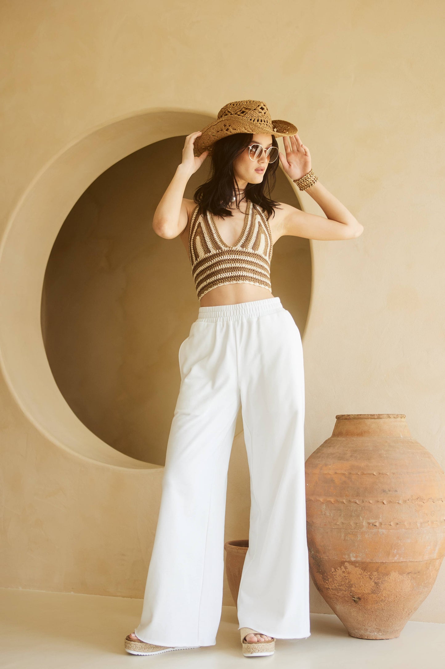 Wide Leg Cotton Jogger Sweatpants: Heather Grey / S-L