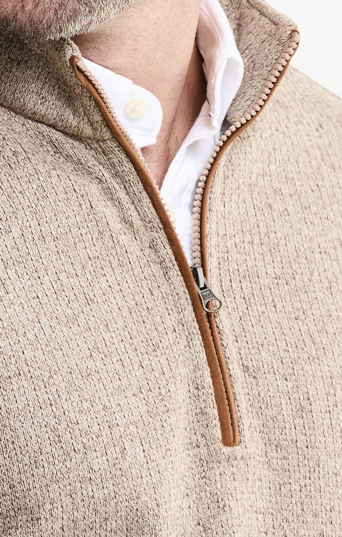 Stretch Sweater Fleece Quarter Zip Pullover: GREY FLEECE / M-XL