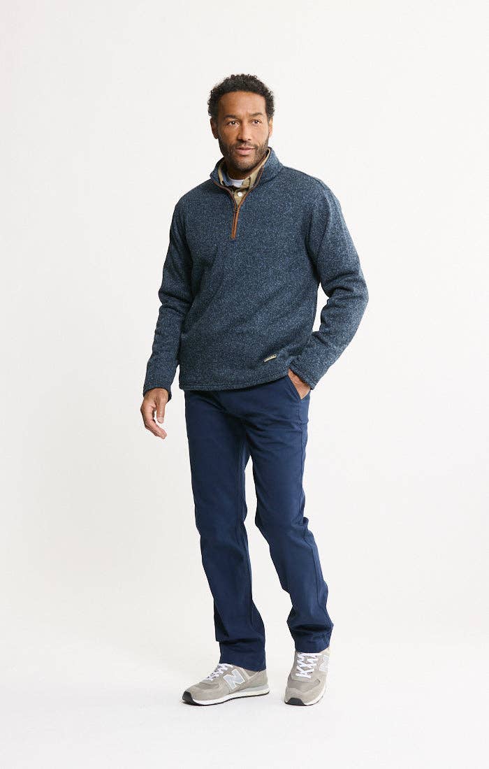 Stretch Sweater Fleece Quarter Zip Pullover: GREY FLEECE / M-XL