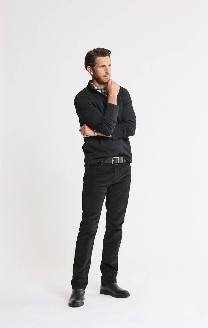 Cotton Modal Blend Quarter Zip Pullover: INDIGO / XL-2XL